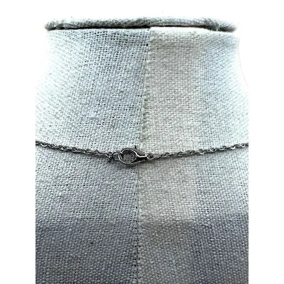 NEW Silver Abalone Shell Lotus Flower Round Pendant Necklace Womens - Picture 7 of 15